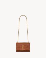 YSL NEW KATE small in crocodile embossed leather